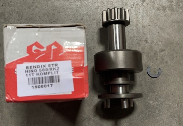 bendix starter GP HINO LOHAN 500 Kobelco SK200 Hino RKZ 260 Ti J05E J08E 24V - 5 KW komplit PN 1906017