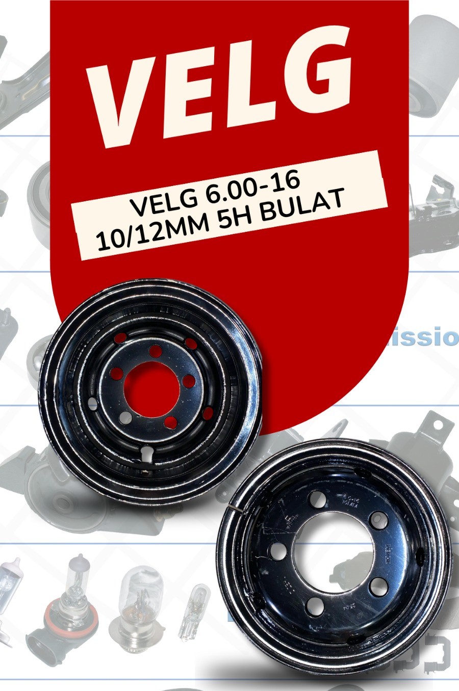 Pelak Ban 6.00-16 12 mm 5 H Bulat